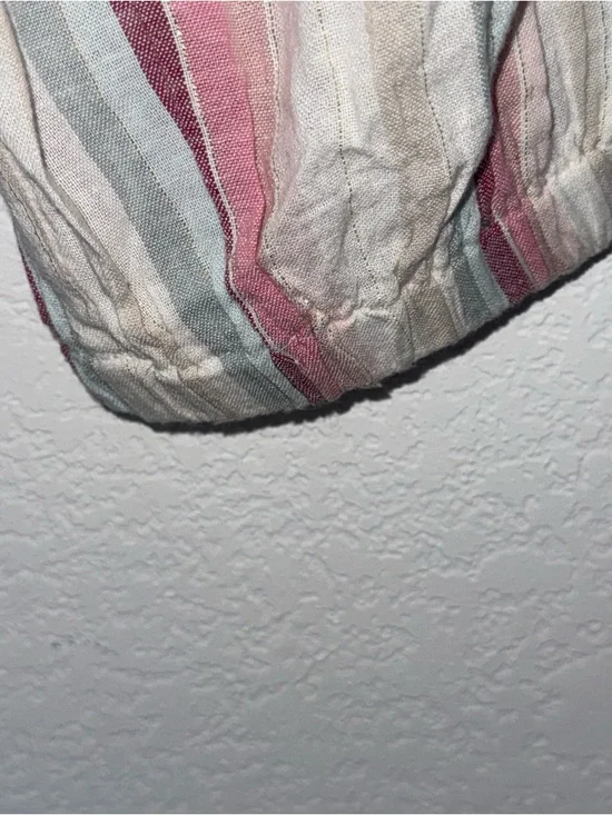 Elan striped strapless jumpsuit cream with pink and teal jogger bottom - Picture 8 of 9